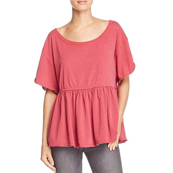 Free People Tops - We the Free Orange Odyssey Swing Tee